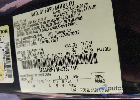 2016 Ford Fusion Se from USA, damaged, VIN 3FA6P0H74GR287740